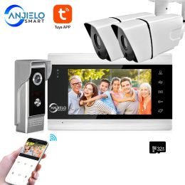 Doorbells 7" Video Intercoms For Home WIFI Wireless Video Door Bell Tuya Smart Outdoor Wired Doorbell Camera Intercoms For The Apartment