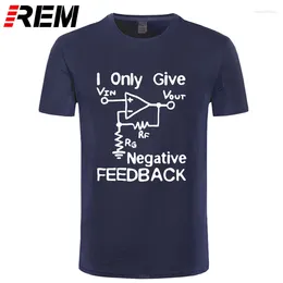 Men's T Shirts REM Tee Funny Cotton Short Sleeve Shirt Print I Give Negative Feedback Computer Engineer T-Shirt