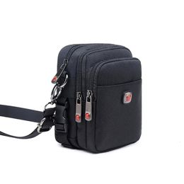 Mens Shoulder Bag Mens Oxford Cloth Wear Belt Mobile Phone Waist Bag Canvas Sports Leisure Mens Messenger Bag Cross Body Bag 240306