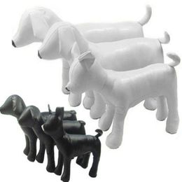 Cute New PVC Leather Dog Torsos Dog Models Dog Mannequins Leather Mannequin Black White Standing Position Models dogs Pet toy 1set264M