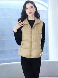 Women's Vests High Quality Down Cotton Vest Coat Ultralight Sleeveless Windproof Waistcoat Portable Puffy Jackets For Female