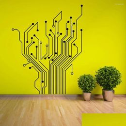 Wall Stickers Circuit Tree Contempory Art Sticker Decal Muraux Living Room Bedroom Wallpaper Mural D435 Drop Delivery Dh3Mg