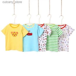 T-shirts Baby Boys T-Shirt Cartoon Print Cotton Tops Tees T-shirt For Kids Children Outwear Clothes Wholesale For Hot Season 3-24 Month L240311