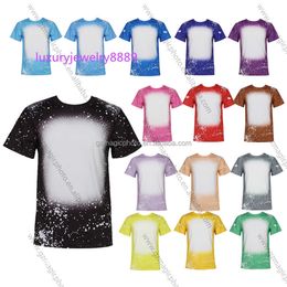 High Quality Sublimation Bleached Shirts US True Sizes Blank Cotton Feel Polyester T-shirt