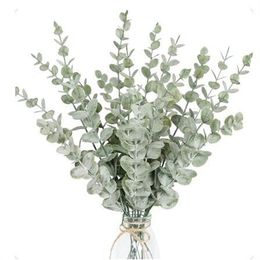 Artificial Plants Eucalyptus Leaves Green Leaf Branches for Home Garden Wedding Decoration Flowers Bouquet Centrepiece