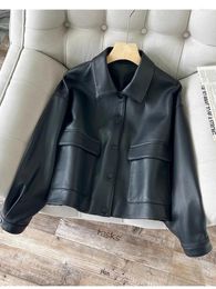 Women's Jackets 2024SS Spring Luxury Women High Quality Sheepskin Real Leather Jacket Coat For Female Outerwear 2 Colour