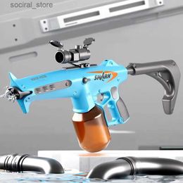 Gun Toys 1000ML Full Automatic Electric Water Gun Auto Absorb High Speed Simulated Recoil Summer Cool Boys Toys Adult Entertainment AC139 L240311