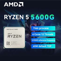 AMD New Ryzen 5 5600G R5 5600G 3.9GHz 6 Core 12 Thread CPU Processor 7NM L3=16M 100-000000252 Socket AMD AM4 Gaming processador