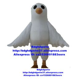 Mascot Costumes White Pigeon Dove Seagull Gull Sea Mew Snow Goose Mascot Costume Adult Cartoon Character Client THANK YOU Party Zx192