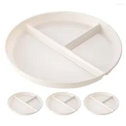 Dinnerware Sets 4 Pcs Compartment Plate Sectioned Plates Divided For Children Flatware Dining Fat Loss Kids Reusable Tray