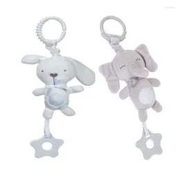 Stroller Parts Cartoon Animal Shake Pendant Plush Elephant Rattle Windchime X90C