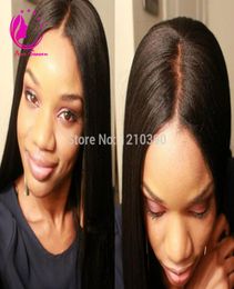 4x4 Silk Base Glueless Full Lace Wigs Light Yaki Unprocessed Brazilian Virgin Hair Full Lace Human Hair Wigs Yaki Straight For Bla8151819