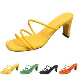 slippers women sandals high heels fashion shoes GAI triple white black red yellow green brown color75 XJXJ