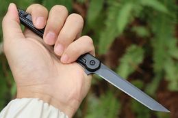 MM7720 Flipper Folding Knife 3Cr13Mov Black Oxide Blade Stainless Steel Handle Outdoor Camping Hiking Fishing EDC Pocket Knives