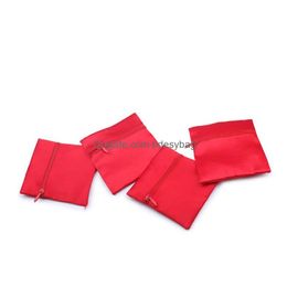 Jewellery Pouches Bags Chinese Style Red Colour Bracelet Packaging Zipper Festival New Year Christmas Party Gift Lucky Drop Delivery Pack Dhlt2