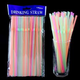 Drinking Straws 100pcs Cafe Rietjes Straight bent Straws Wedding Banquet Supplies Plastic Kitchen Accessories Cocktail Decora220x