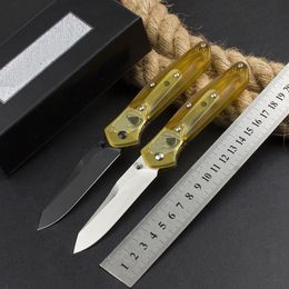 Top Quality PEI Handle BM9400 Folding Knife High Hardness Stonewash D2 Blade 9400BK 940 Knife With Original Box Bag EDC Fishing Outdoor Accessories 525