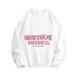 YRYT 400g Women CrewNeck Sweatshirts Pink Letter Hoodies Pullover Sweaters Casual Comfy Thermal Long Sleeve Fall Fashion Outfit 240305
