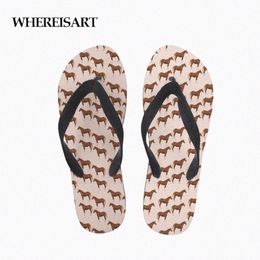 whereisart 3D Horse Print Woman Summer Flip Flops Casual Beach Slippers Sandal Flipflop For Women Slippers Female Rubber Shoes r99M#