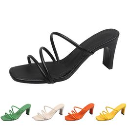 Sandals Fashion Women Heels High Slippers Shoes GAI Triple White Black Red Yellow Green Brown Color107 892 582