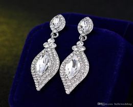 Shining Fashion Crystals Earrings Rhinestones Long Drop Earring For Women Bridal Jewellery Wedding Gift For Bridesmaids BW0127654814