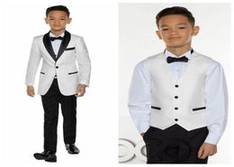 White With Black Shawl Lapel Boy Wear For Wedding Tuxedos Kids Suits Custom Events Suit JacketPantsVestBows8303993