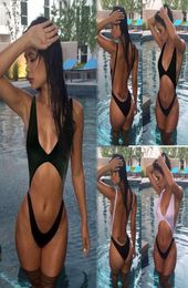 Whole2015 Fashion Sexy black White sexy 1 one piece swimsuit strappy monokini swimwear women bathing suit biquini maillot de 6321987