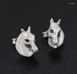 Stud Earrings 1 Pair Of Uniquely Designed White Sketched Texture Horse Head Earring Neutral Animal Party Jewellery Accessories Gifts