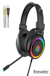 Professional Led Light Gaming Headphones V5RGB for Computer PS4 Adjustable Bass Stereo PC Gamer Over Ear Wired Headset With Mic Gi7368478