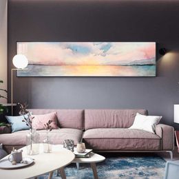 Wall Art Pictures Pink Clouds Seascape Paintings Posters and Prints Pictures For Living Room Landscape Modern Art215A