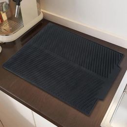 Table Mats Draining Mat Reusable Silicone Flexible Dish Drying Heat Resistant Non-slip Board For Home