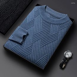 Men's Sweaters Thicken Sheep Wool Jumper 2024 Warm Knit Clothes Long Sleeve Casual Sweater Pullover