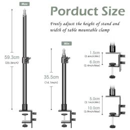 Accessories Desktop Cclamp Light Stand with 1/4" Ball Head,adjustable Tabletop Bracket Stand for Dslr Camera, Ring Light, Video Monitor