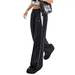 Women's Pants American Retro Wide Leg Workwear High Street Spicy Girl Design Y2K Pocket Hiphop Straight Loose Relaxed
