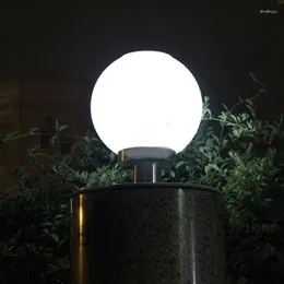 Wall Lamp Lights Solar Light Outdoor Pillar Post Roundglobe Garden Ledwaterproof Lawn Powered Mount Column Street Fixture Patio