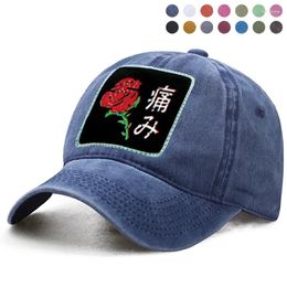 Ball Caps Japanese Aesthetic Rose Baseball Cap Sun Shade Hat Dad Trucker Bone Solid Hats Woman Man Snapback Boinas Casquette