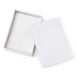 60pcsLot 9x65x28cm Rectangle White Black Cardboard Jewelry Set Boxes for Necklaces Earrings Rings Christmas 240309