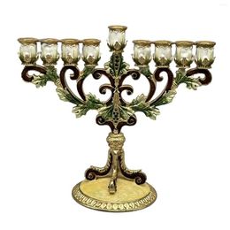 Candle Holders Hanukkah Menorah Stands Round Base Candelabrum Desktop Candlestick 9 Branches Holder Candelabra For Living Room Drop De Otq2P