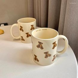 Mugs 300ML Large Capacity Ceramic Cup For Cold Beverage Cute Bear Espresso Coffee Mug Creative Home Water Juice Milk Drinking