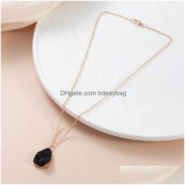 Pendant Necklaces Handmade Gold Plated Irregar Resin Jewellery With Chain For Women Men Lover Fashion Accessories Drop Delivery Pendants Dh7Y3