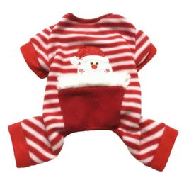 Pet Clothes for Dog Pyjamas Soft Christmas Holiday Pet Dogs Pyjamas Clothes 100 Cotton Santa Claus8731176