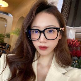 Fashion CH top sunglasses new CH0748 glasses frame the same model of bare face large slimming effect flat lenses myopia with original box Correct version high quality