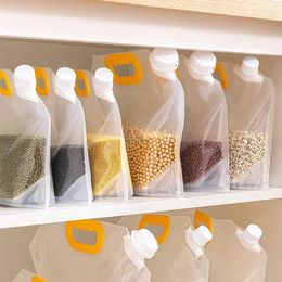 Storage Bottles 5Pcs/Set Sealed Bag Rice Packaging Grains Moisture-Proof Insect-Proof Transparent Thickened Portable Food Grade Bags