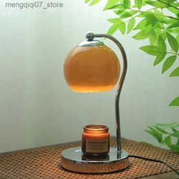 Lamps Shades Retro Glass Table Lamp Aromatherapy Candlestick Bedroom Bedside Atmosphere Desk Study Office Home Candle Warmers Lamp L240311