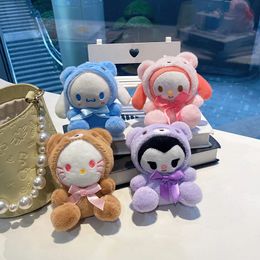2024 Cute cross dressing teddy bear plush pendant doll doll wholesale Melody doll cartoon keychain plush toy
