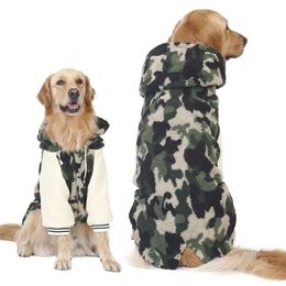 Winter Dog Clothes For Medium Large Big s Golden Retriever Warm Down Jacket Thickened Camouflage Coat Pets Clothing Y200917257V