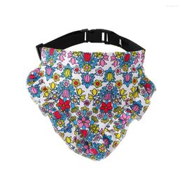 Dog Collars Wear-resistant Pet Collar Stylish Adjustable Bandana With Flower Pattern Comfortable Neck Scarf Fashionable For