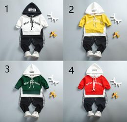 4 style Spring Autumn Kids Cotton Clothes Sets Baby Girls Boys Sports Hooded TShirt Pants 2pcsSets Fashion Children Casual Track6212693