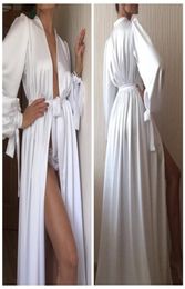 New Fashion Sexy White Night Robe Bathrobe Pyjamas Wedding Bride Bridesmaid Robes Dressing Gown For Women Pyjamas Nightdress1226812