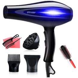 Dryers Professional Powerful Hair Dryer Fast Heating Hot and Cold Adjustment Ionic Air Blow Dryer 2000w with Air Collecting Nozzel 40g